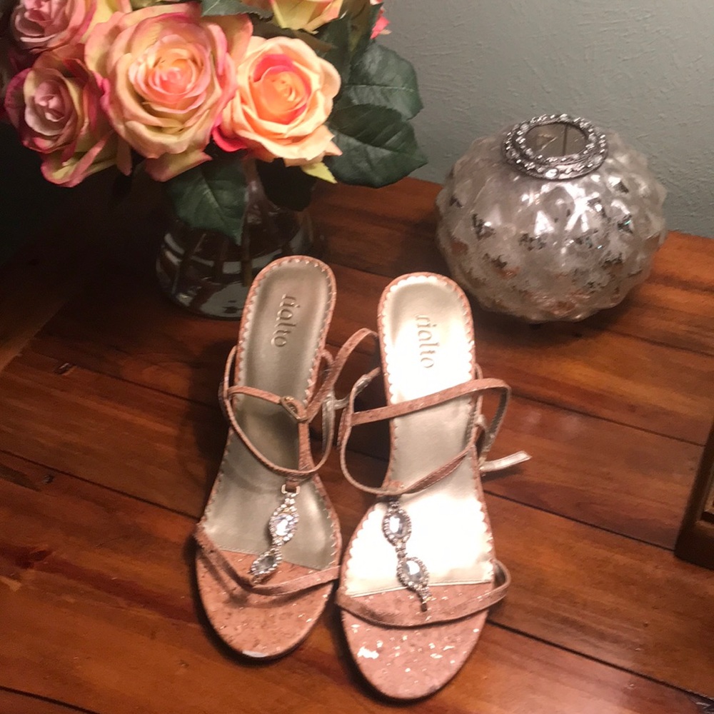 Cork board heels!!!  Rialto brand